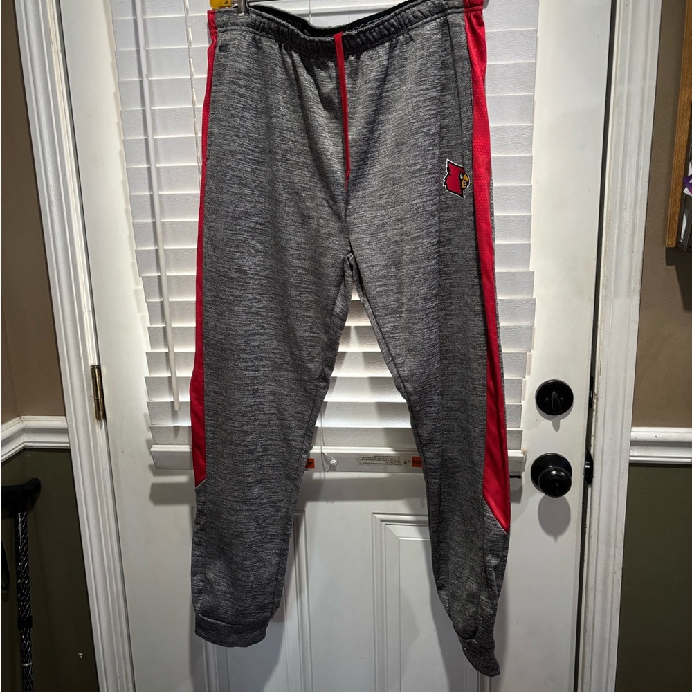 Colosseum Gray  and Red Cardinal Athletic Pants